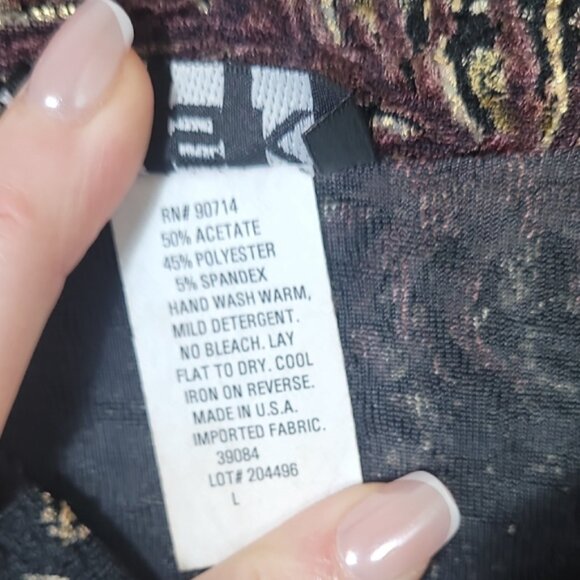 Vintage MSK Dark Floral Cardigan Bolero Size L Beaded Acetate Artsy Goth Y2K - Picture 5 of 15